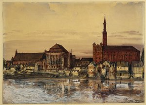 Marienburg a Nogat partján alkotó: Adolph Menzel