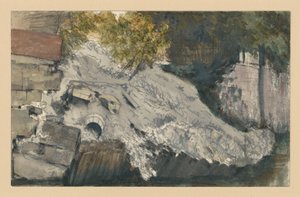 Beomlott töltés egy vízparton alkotó: Adolph Menzel