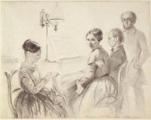 Család a zongoránál alkotó: Adolph Menzel