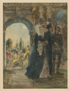 Családi tanács. Vázlat alkotó: Adolph Menzel
