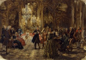 Nagy Frigyes fuvolakoncertje Sanssouciban. Vázlat alkotó: Adolph Menzel