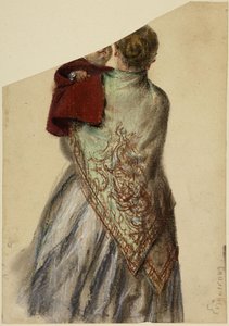Kisgyermeket karjában tartó nő alkotó: Adolph Menzel