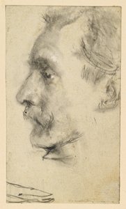 Bajuszos férfi arcprofilja alkotó: Adolph Menzel