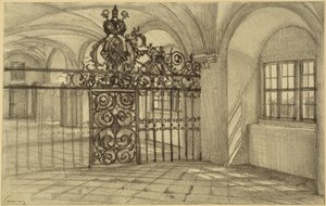 Boltozatos csarnok a kamenzi kolostorban alkotó: Adolph Menzel
