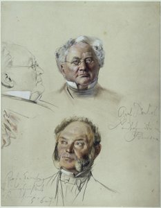 Eulenburg gróf és Dönhoff gróf. Tanulmány a „I. Vilmos koronázása Königsbergben” című festményhez alkotó: Adolph Menzel