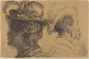 Egy férfi és egy nő feje alkotó: Adolph Menzel