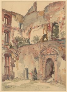 A heidelbergi vár romjaiban alkotó: Adolph Menzel