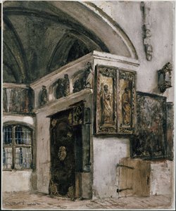 A berlini kolostortemplom belső tere alkotó: Adolph Menzel
