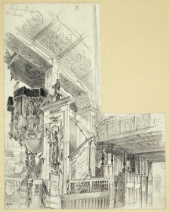 A jawori Béketemplom belső tere szószékkel alkotó: Adolph Menzel