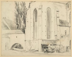A jaueri Szent Márton katolikus plébániatemplom északkelet felől alkotó: Adolph Menzel
