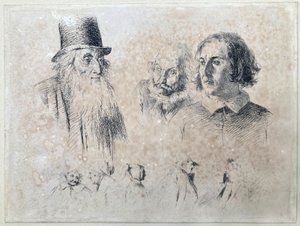 Arc- és alakvázlatok, 2. lap a „Radir-kísérletek” sorozatból alkotó: Adolph Menzel