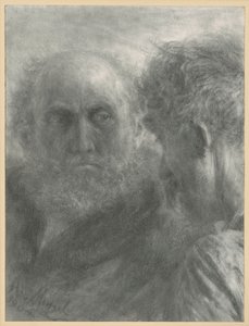 Két idős szakállas férfi feje alkotó: Adolph Menzel