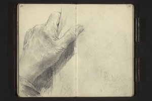 Tárgyat érintő bal kéz alkotó: Adolph Menzel