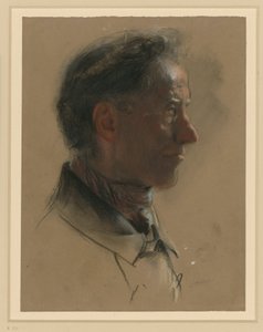 Jobbra néző férfifej alkotó: Adolph Menzel