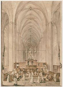 A marburgi Szent Erzsébet-templom főhajója alkotó: Adolph Menzel