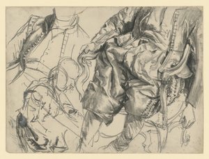 Modell I. Johann Georg szász választófejedelem díszruhájában, három nézetben, Történeti Múzeum, Drezda alkotó: Adolph Menzel