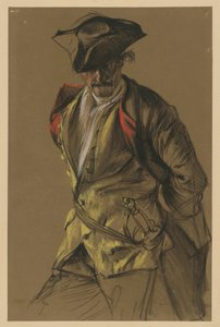 Tanulmány Anhalt-Dessau-i Lipót herceghez. Balra néző térdkép alkotó: Adolph Menzel