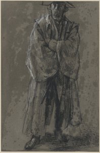 Tiszt kabátban és kalapban (Moritz von Anhalt-Dessau testtartási tanulmánya) alkotó: Adolph Menzel