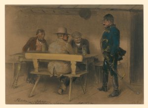 Filiszter és tiszt a salzburgi bencés apátság pincéjében alkotó: Adolph Menzel