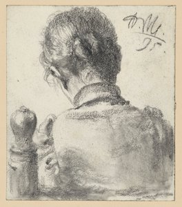 Egy széken ülő nő hátsó nézete alkotó: Adolph Menzel