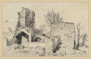 Egy ház romjai alkotó: Adolph Menzel