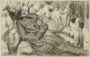 Alvó férfi a vasúti fülkében alkotó: Adolph Menzel