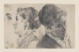 Egy fiatal nő tanulmányai alkotó: Adolph Menzel