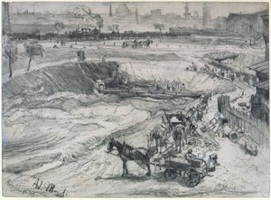 Nyílt bánya Königshütte-ben alkotó: Adolph Menzel