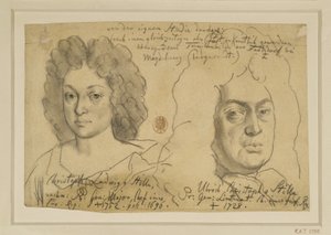Ulrich Christoph von Stille porosz altábornagy, mellette Christoph Ludwig von Stille porosz vezérőrnagy alkotó: Adolph Menzel