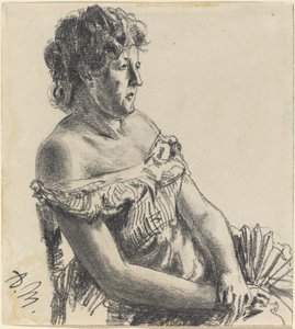 Nő udvari ruhában alkotó: Adolph Menzel