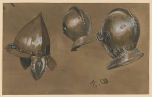 Két fejvért és egy sisak alkotó: Adolph Menzel