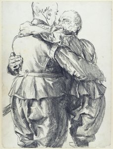 Két modell I. Johann Georg szász választófejedelem ruháiban a drezdai Történeti Múzeumban alkotó: Adolph Menzel