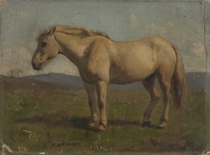 Egy fakó ló alkotó: Adolph Tidemand