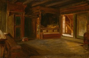Parasztház belső tere Sandakból alkotó: Adolph Tidemand