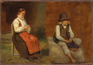 Alaktanulmányok a svédországi Morából alkotó: Adolph Tidemand