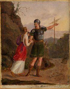 Fridtjof búcsúja, vázlat egy elveszett festményhez alkotó: Adolph Tidemand