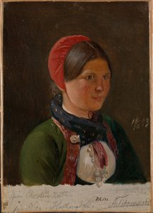 Lány Hallingdalból alkotó: Adolph Tidemand