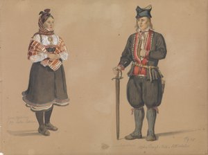 Gro Kjelleberg; Bjugen Sagneskare, Valle alkotó: Adolph Tidemand