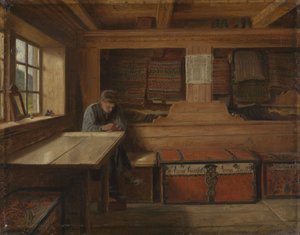 A régi raktár Vikøyben alkotó: Adolph Tidemand