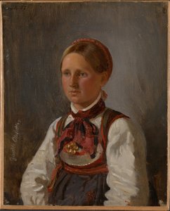 A tinni Gunild Olsdatter portréja alkotó: Adolph Tidemand