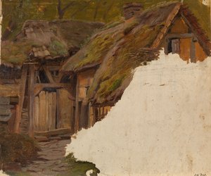 Tanulmány egy régi gazdaságról alkotó: Adolph Tidemand