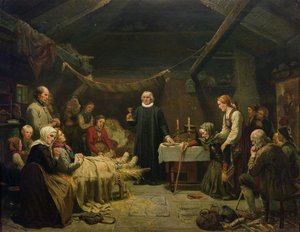 A Beteg Medvevadász. Az utolsó szentség alkotó: Adolph Tidemand
