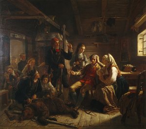 A sebesült medvevadász alkotó: Adolph Tidemand