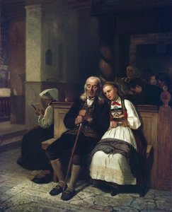 A vak és a lánya alkotó: Adolph Tidemand