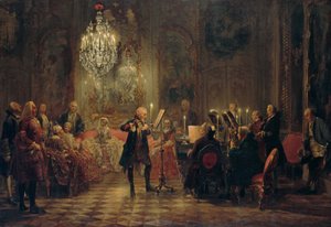 Nagy Frigyes fuvolakoncertje Sanssouciban alkotó: Adolph Menzel