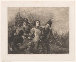 Jeanne of Arc katonák elfogják és elhurcolják alkotó: Adolphe Alexandre Dillens