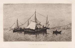 Fishing BoatCoastal Shipping Boat Italian Coast..., 1874. alkotó: Adolphe Appian