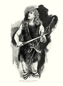 Max Alvary német tenor Siegfried szerepében Richard Wagner Die Walkure című operájában a Royal Opera House-ban, Covent Garden, London (litho)
