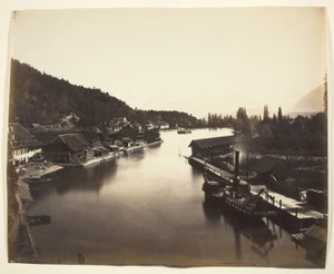 Gőzhajó a Thun-tónál, Svájc alkotó: Adolphe Braun