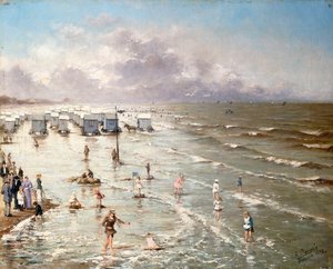 Az ostendei tengerpart, 1892 alkotó: Adolphe Jacobs
